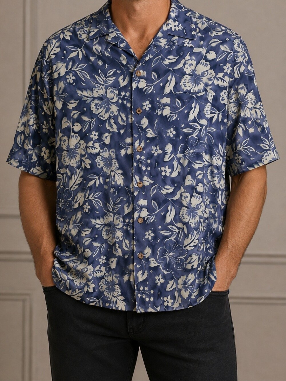 Silk Hawaiian Men's Shirt XL WFF